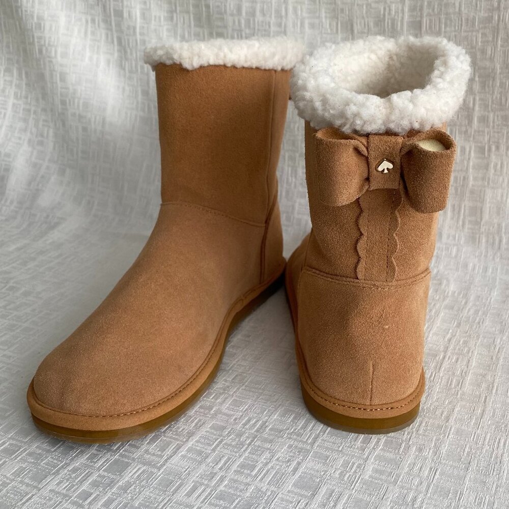 NWT Kate Spade Wonderland Cozy Suede Boots Tan Sz 8​​​